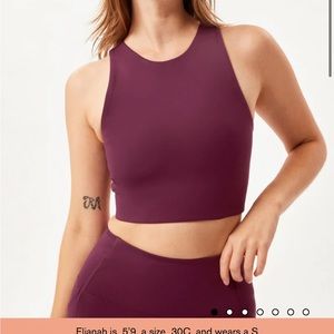 Girlfriend Collective Plum Dylan Tank Bra Size XL